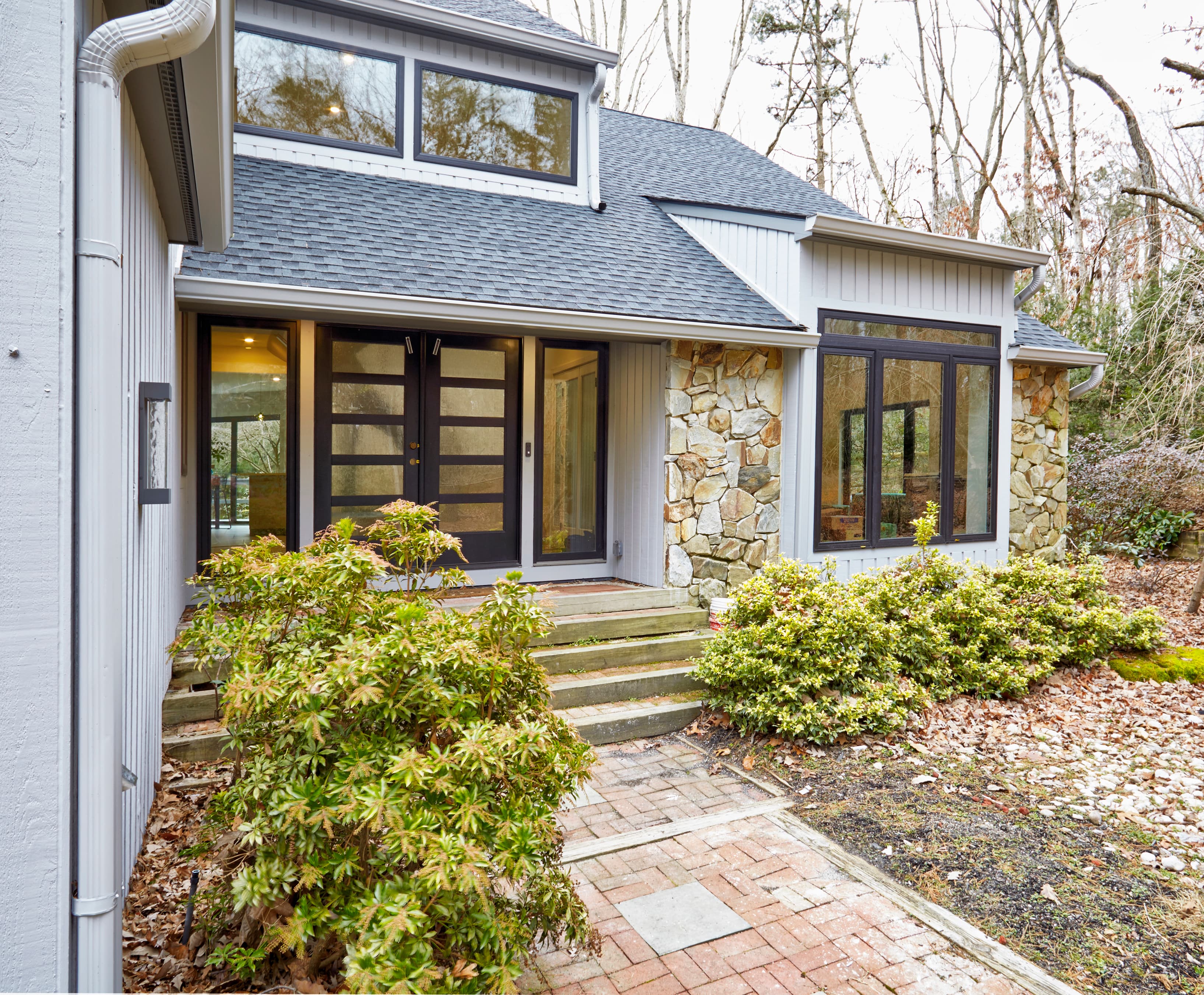 Custom Home — Front Entry with Stone — NJ